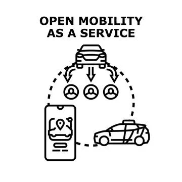 Open mobility as a service platform concept Illustrazione stock
