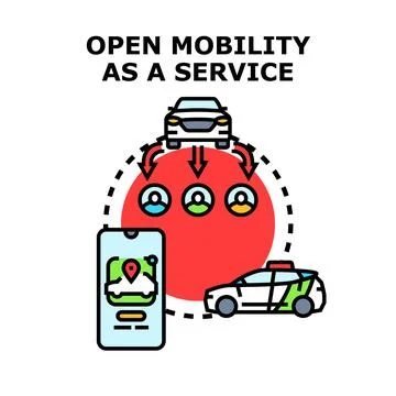 Open mobility as a service platform concept Stock Illustration
