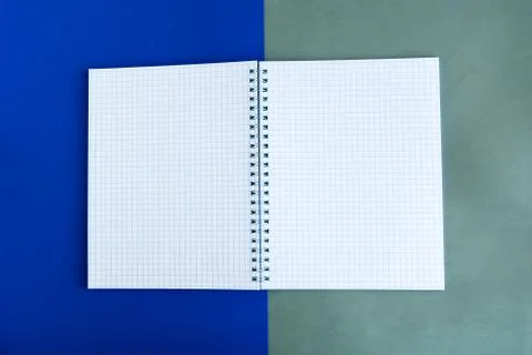Open mockup notepad on color background, copy space for the text Stock Photos