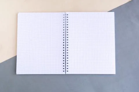 Open mockup notepad on color background, copy space for the text Stock Photos