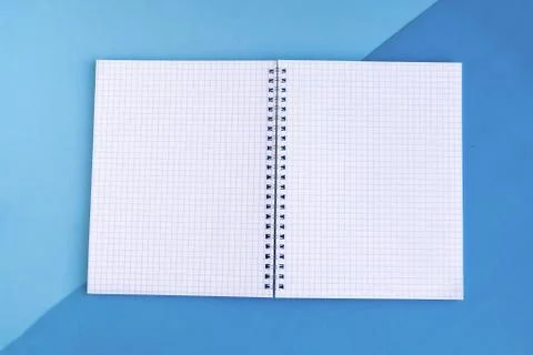 Open mockup notepad on color background, copy space for the text Stock Photos