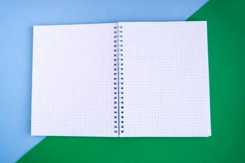 Open mockup notepad on color background, copy space for the text Stock Photos