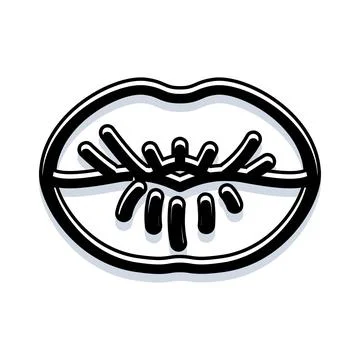 Open mouth with abstract tongue visual expression Stock Illustration