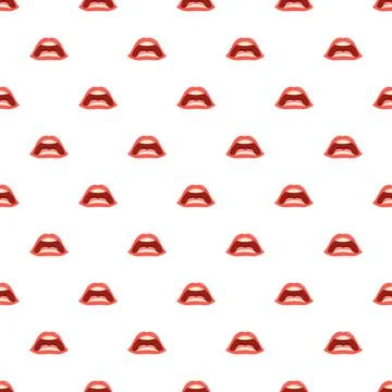 Open mouth pop art pattern with red lips Stock Illustration