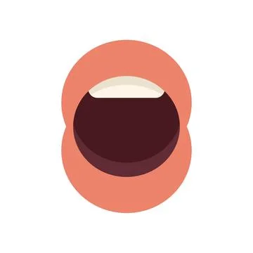 Open mouth showing teeth is talking or singing Illustration
