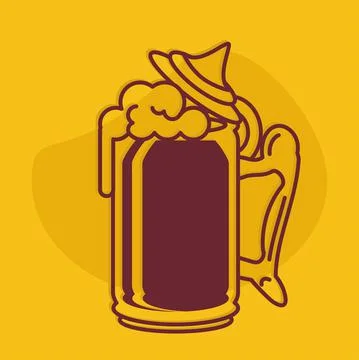 Open mug of beer Stock Illustration