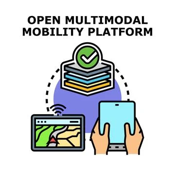 Open multimodal mobility platform concept illustration Stock Illustration