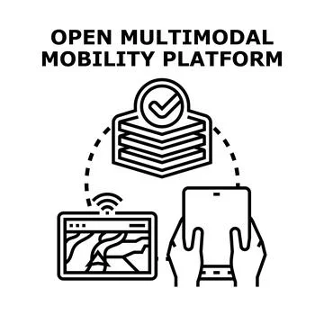 Open multimodal mobility platform concept illustration Stock Illustration