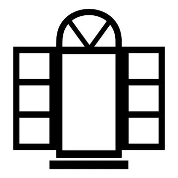 Open narrow window frame icon, simple black style Ilustración de archivo