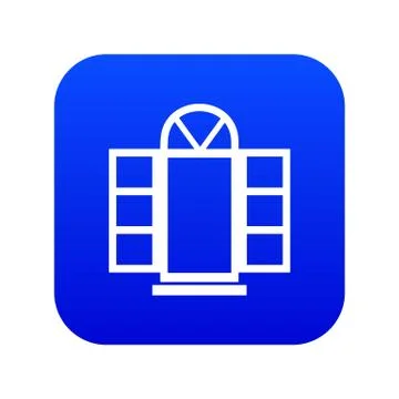 Open narrow window frame icon blue Ilustración de archivo