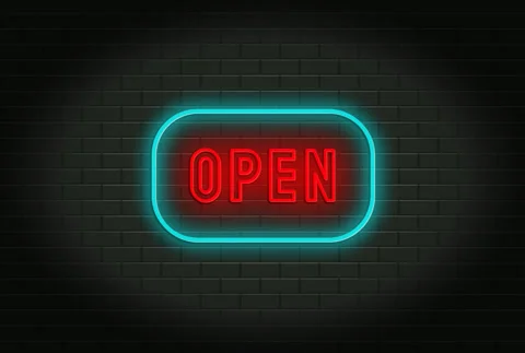 Open neon effect text animation Stock Footage 246851068