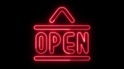 Open Neon Glowing text animation Stock Footage 276880752