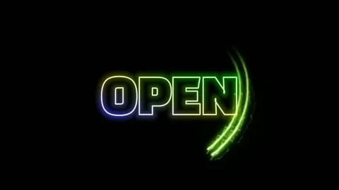 Open neon green light rotating animation Stock Footage 233766309