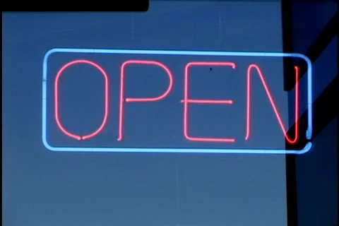 Open Neon Sign Stock Footage 297975