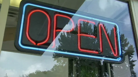 Open neon sign Video stock 845241