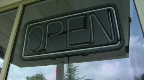 Open neon sign Stock Footage 845244
