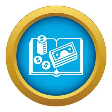 Open new book icon blue isolated Illustrazione stock