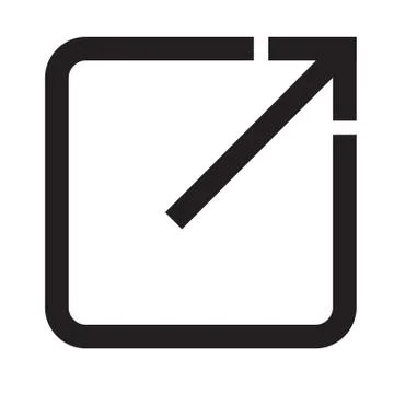 Open in new window icon on white background. flat style. open another tab but Stock Illustration