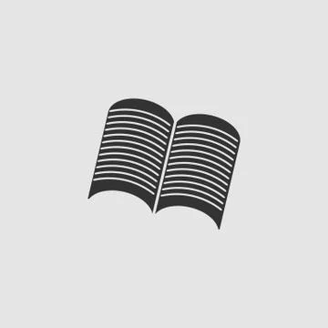 Open newspaper icon flat Stock Illustration