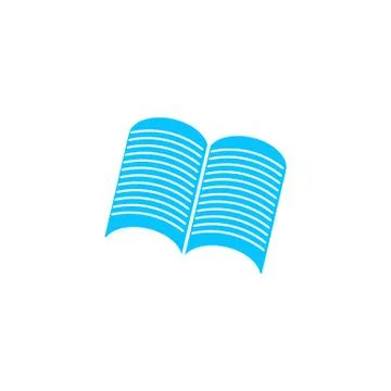 Open newspaper icon flat Stock Illustration