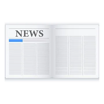 Open newspaper spread with columns and headline layout. vector illustration Stock Illustration