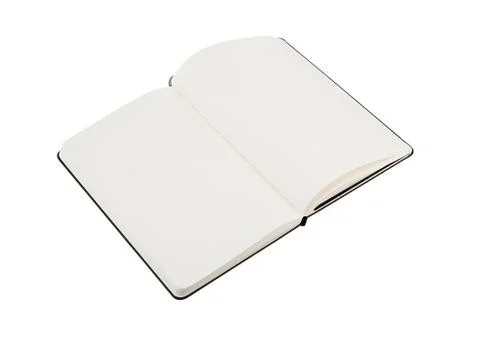 Open note book empty plain white paper Foto stock