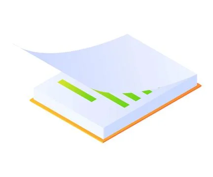 The open note book of isometric style Stock Illustration