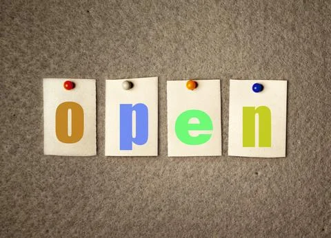 Open note on pin board Stock Photos