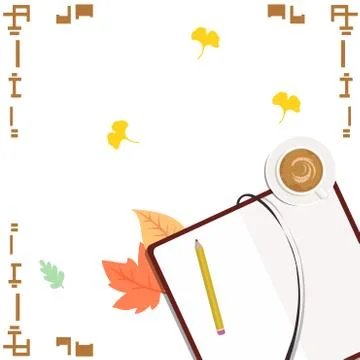 Open notebook and cup of tea, vector chart Stock Illustration