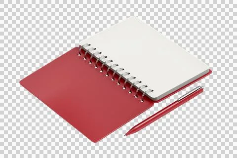 Open notebook and pen Stock Illustration