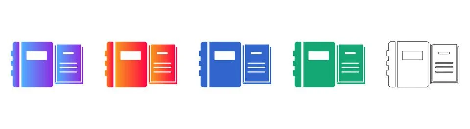 Open Notebook and Reference Guide Icons for Business Stock Illustration