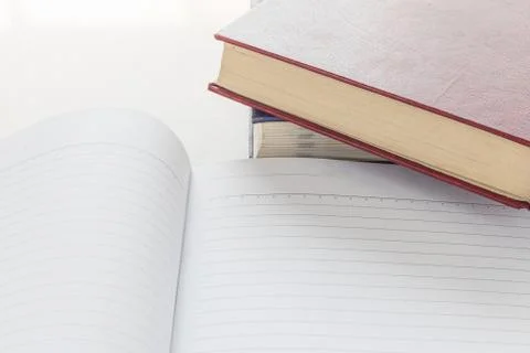 Open notebook with blank page Stock Photos