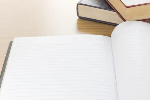 Open notebook with blank page Stock Photos