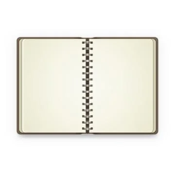 Open notebook with blank pages Stock Illustration