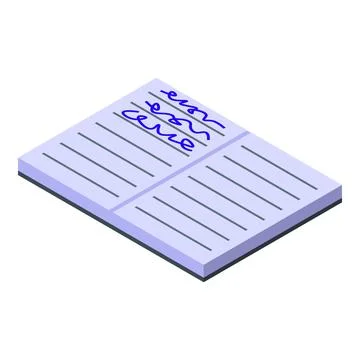 Open notebook with blue scribbles representing brainstorming and ideas Illustrazione stock
