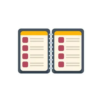 Open notebook with check mark boxes showing to do list Stock Illustration
