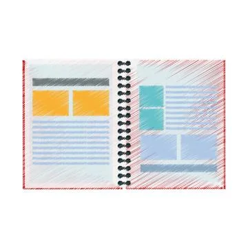 Open notebook with documents icon image Stock Illustration