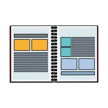 Open notebook with documents icon image Stock Illustration