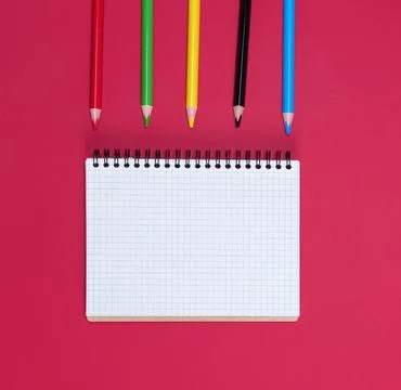 Open notebook with empty white sheets Stock Photos