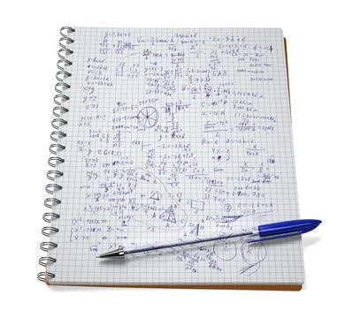 An open notebook filled with writing, ballpen. Ring binder draft notepad Stock Illustration