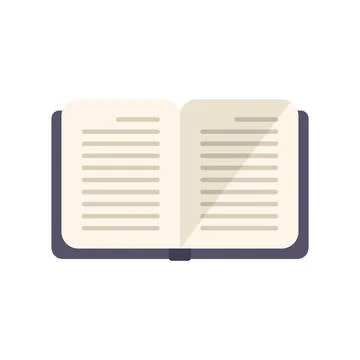 Open notebook icon flat vector. Pen write 스톡 일러스트