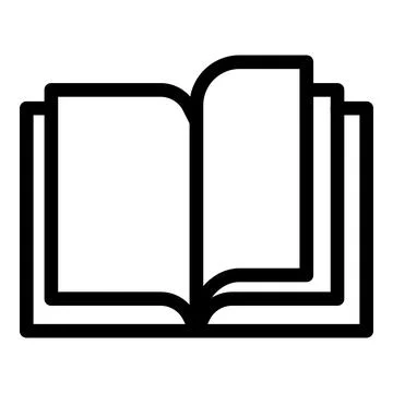 Open notebook icon, outline style Stock Illustration