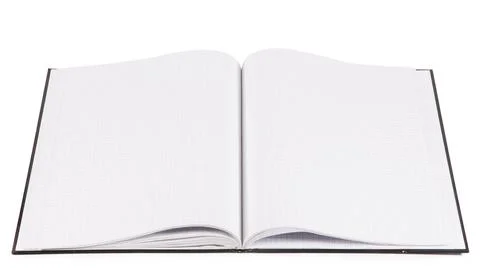 Open notebook isolated on white background Stock Photos