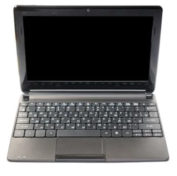 Open notebook isolated on white Foto stock