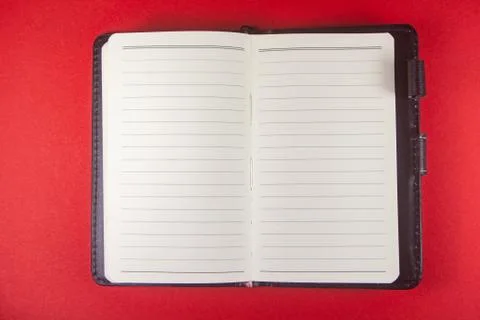 Open notebook with lines Stock Photos