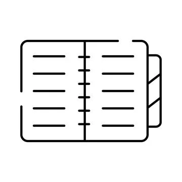 Open notebook with lines for writing information Stock Illustration