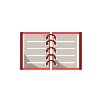 Open notebook office work business equipment icon Stock Illustration