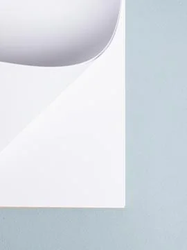 Open notebook or book with empty pages on blue  background, top view Stock Illustration