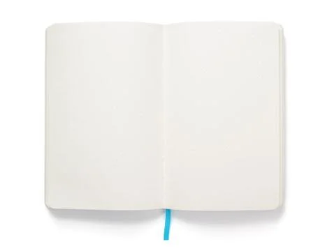 Open notebook or book isolated at white Foto stock