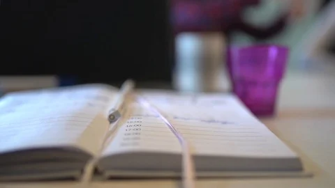 Open notebook or diary close up 動画素材 124718083